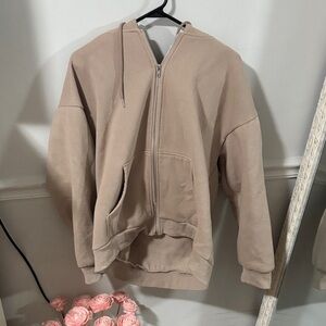 Tan Zip-Up Hoodie